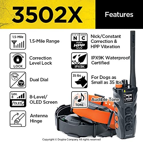 Dogtra 3502X Long Range IPX9K Waterproof 1.5-Mile 2-Dog Expandable Dual DIAL Remote Dog Training E-Collar for… - Image 2