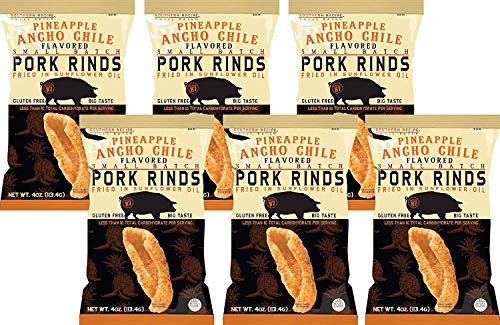 Southern Recipe Small Batch Pork Rinds | Pineapple and Chile Ancho | Keto Friendly, Gluten Free, Low Carb Food | 7g Collagen Per Serving | High Protein | 4 Oz Bag (Pack of 6)