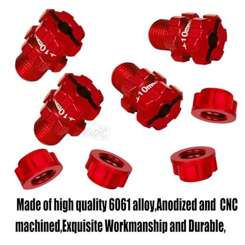 Moyeu hexagonal 14mm vers 17mm rouge pour Typhon et Big Rock 3S BLX