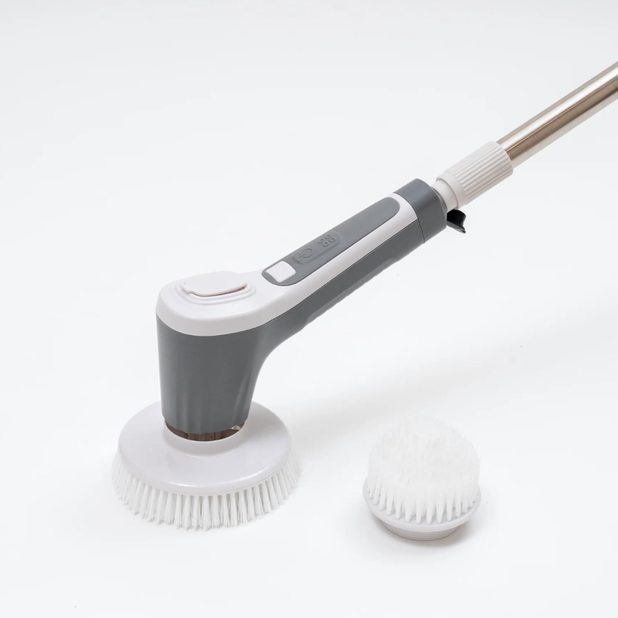 Teko Power Scrubber - Ultimate Bathroom Kitchen Shower Brush Scrubber with Long Handle for Bathtub Tile Floor Grout