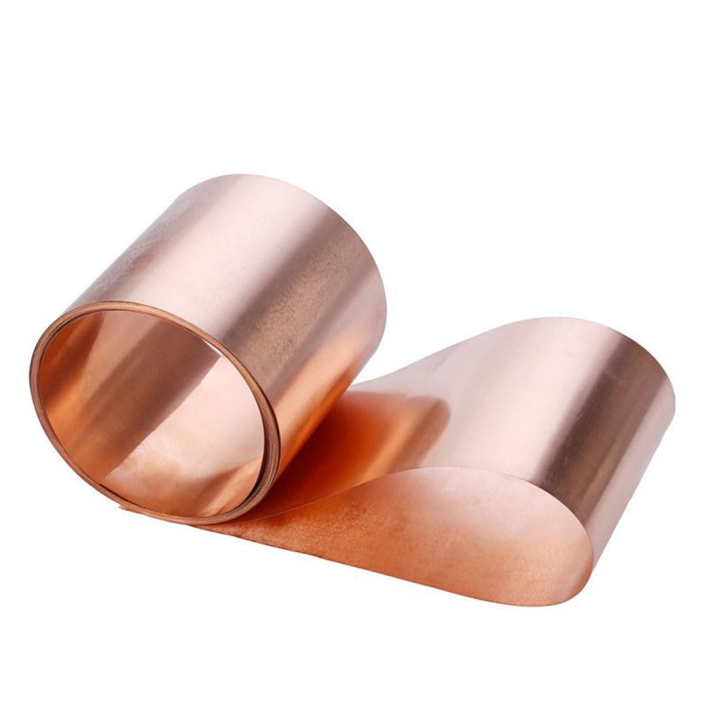 Bobina for nastro in lamiera di rame rosso T2 - Spessore 0,1-1 mm, Larghezza 10-300 mm for progetti fai da te domestici(0.5x150mm)