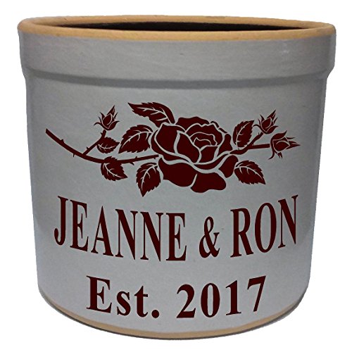 1 Gallon Personalized Stoneware Crock - Rose #TOP6
