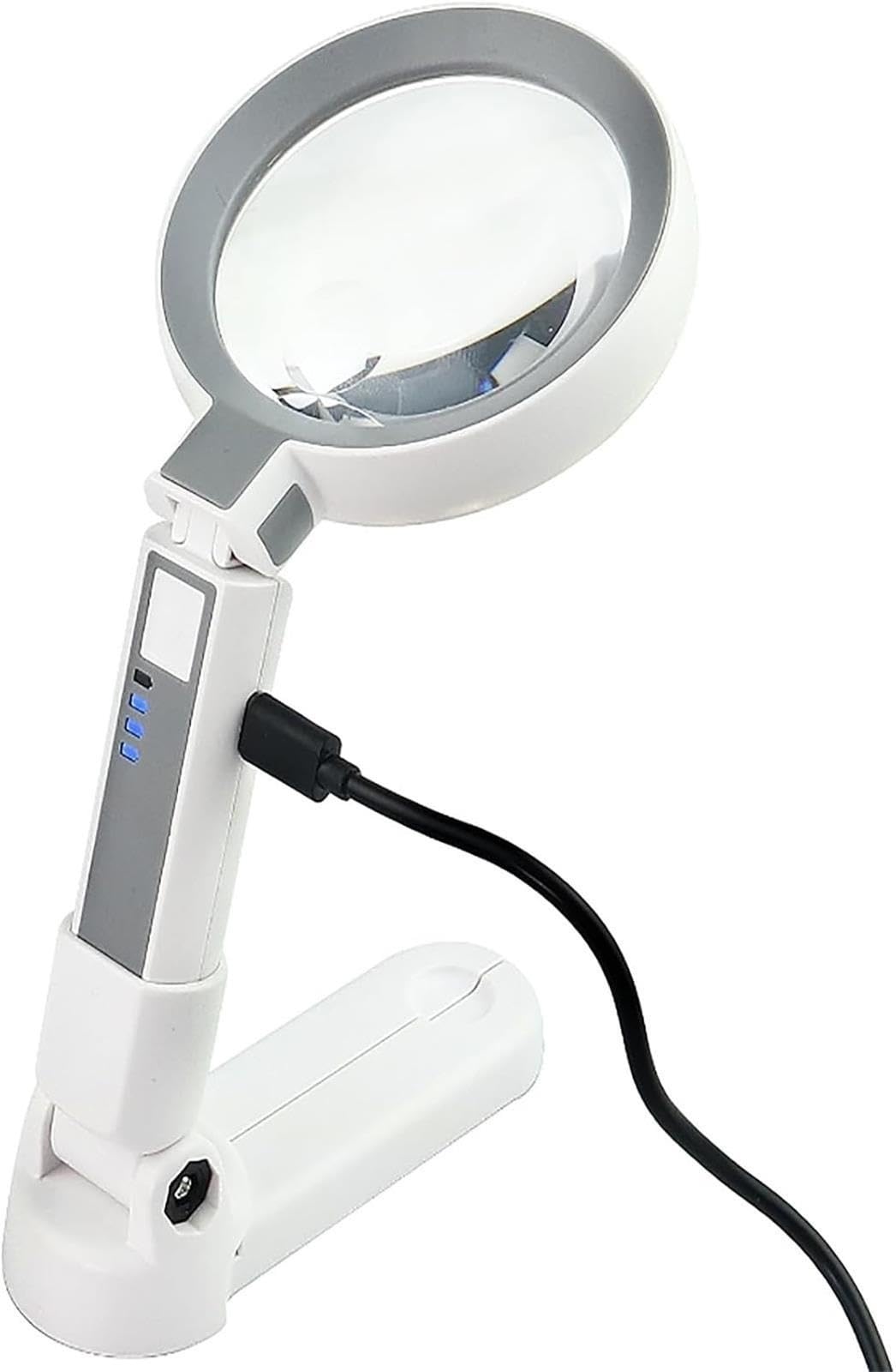 Lente d'ingrandimento da tavolo portatile USB 18 LED Misurazione scala luminosa Ingrandimento 5X 11X Adatto for anziani Lettura Ispezione saldatura Monete Esplorazione di gioielli