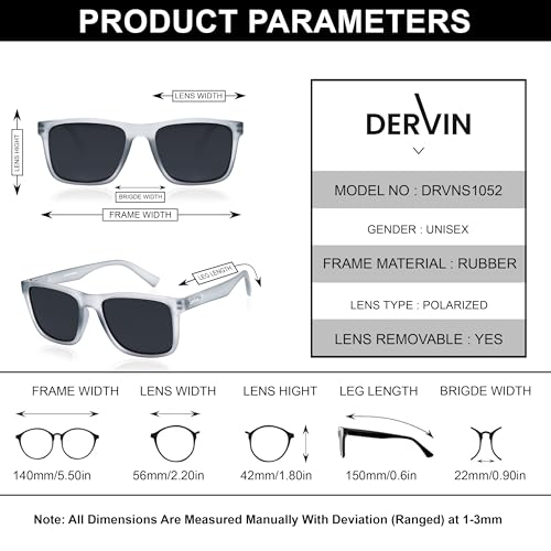 Image of Dervin UV Protected Polarized Square Sunglasses for Men and Women