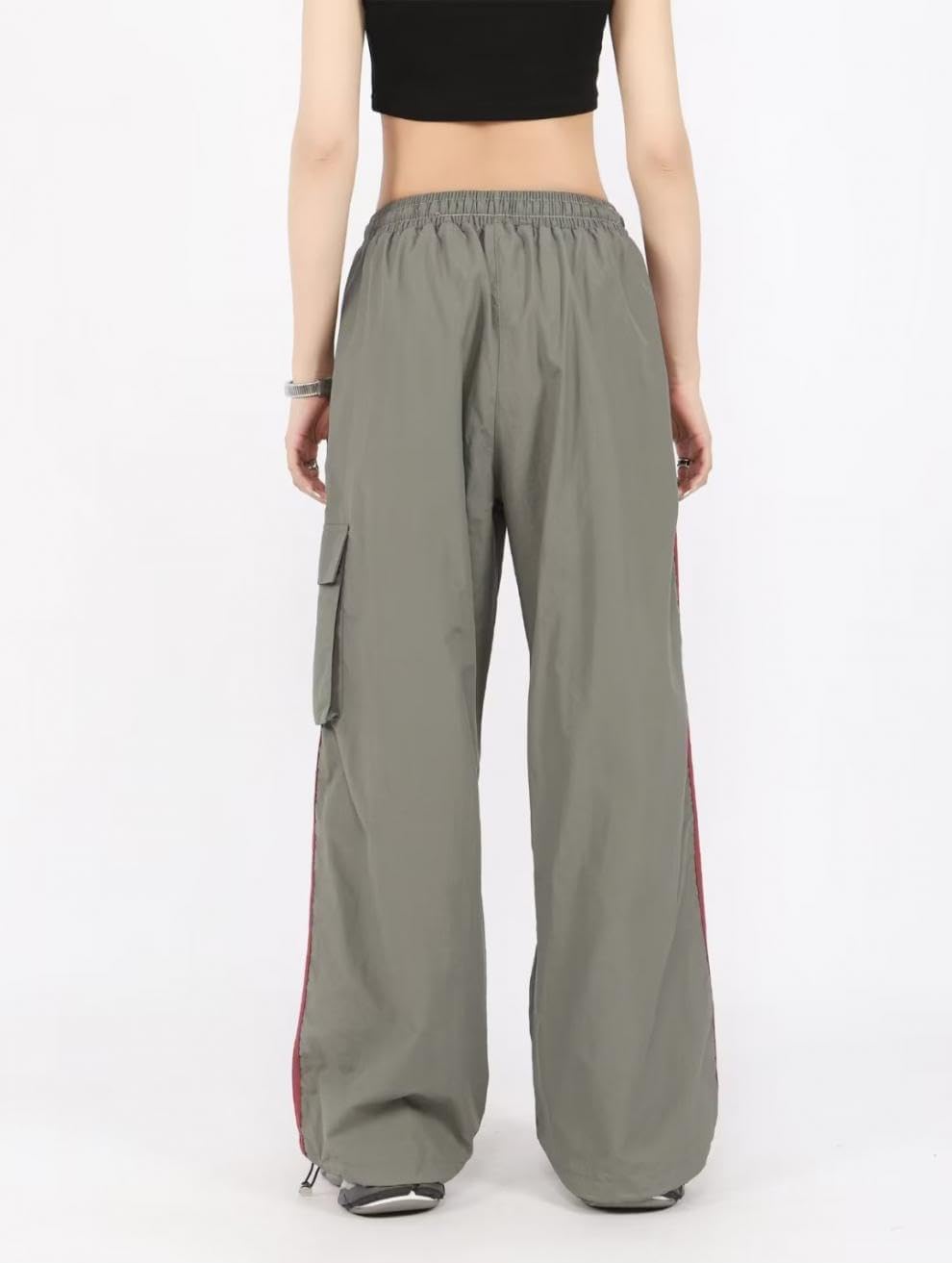 Cargo Parachute Pants Baggy Sweatpants for Women Drawstring Hip Hop Wide Leg Trousers Casual Joggers Y2k Streetwear - Image 4