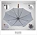 Balios Prestige Travel Folding Umbrella, Handmade Wood Handle, Auto Open & Close, Exquisite Patterns, Designed in UK (herringbone black & white)