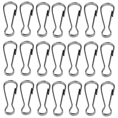LEFV Lanyard Snap Clip Hooks, 25Pcs 2 Inch Metal Spring Lanyard Hooks for Key Chain Ring Crafts Jewelry Making DIY Craft Accessories Cover