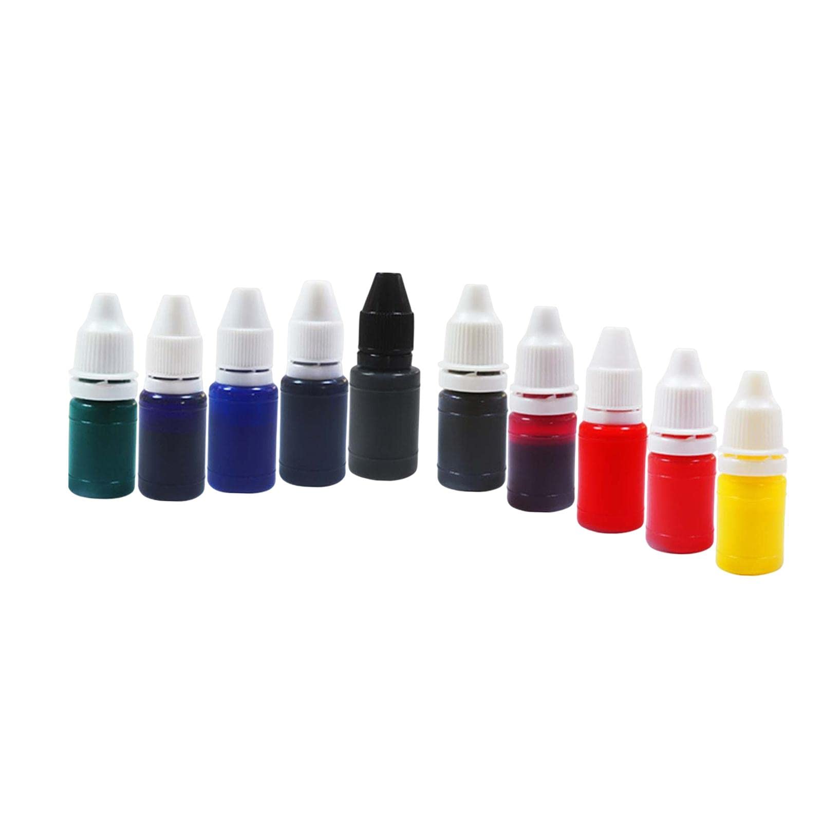 Oshhni 10 X 7 Ml Stempel Nachfüllpackung, Lichtempfindliche Stempel Nachfüllpackung, Flash Nachfüllpackung, Leuchtende Farbtinte, Siegel Machen, Bürobedarf