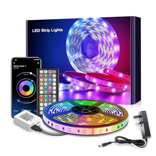 Mexllex RGB LED Strip Lights 5m with Remote