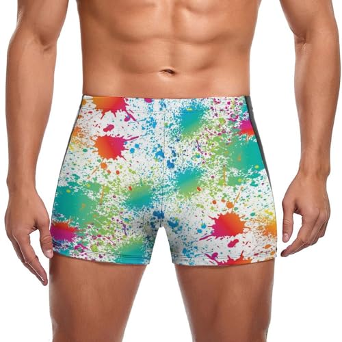Slip de bain homme séchage rapide et extensible à motif peinture