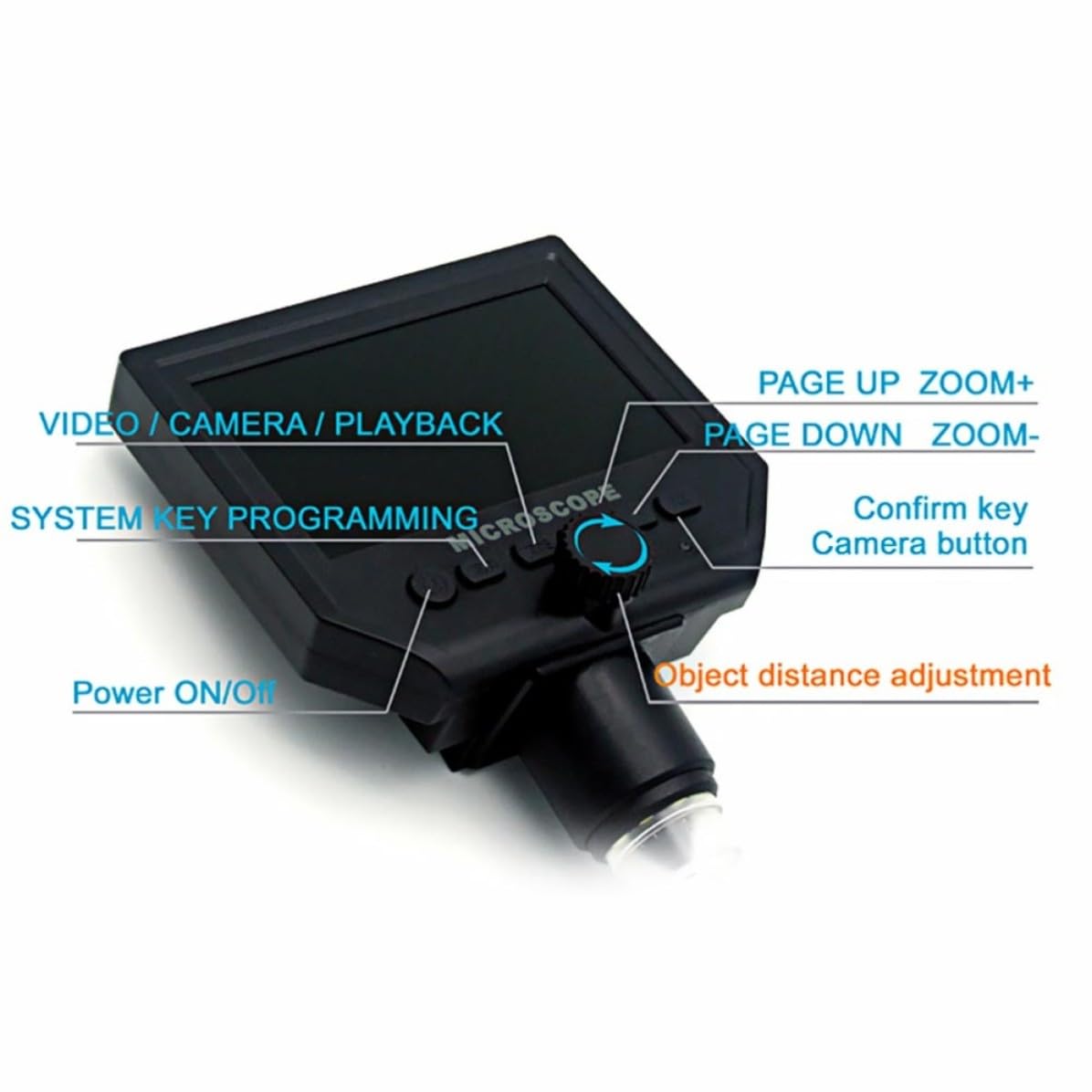 Digitales Mikroskop G600 3.6mp Ccd mit LCD Bildschirm