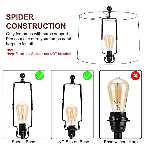 PATIKIL Drum Lampshade for Table Lamps, 11.4" Top x 12.6" Bottom x 9.8" High Floor Lamp Shade Set of 2 Easy Assembly Medium Linen Lampshade for Table Lamps Floor Lamp, Gray - Image 6