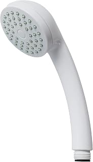 Blue Canyon Alpha Single Mode Shower Head, High-Pressure Water Flow, Premium Plastic Shower Head for Bath with Anti-Blocking Nozzles, Universal Shower Spray, Easy to Install and Clean (White)