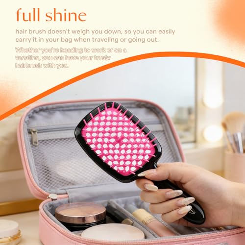 Image of Full Shine Hairbrush for Detangler, Untangle Knots and Keep Hair Smooth | Soft Silicone Gentle on Dry and Wet, Suitable for All Hair Types, Lightweight Design for Home and Travel Use