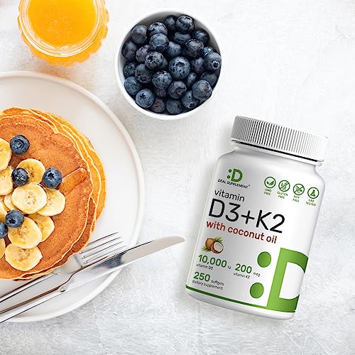 DEAL SUPPLEMENT 2 Pack Vitamin D3 5,000 IU + K2 MK7 Softgels, 500 Count | 2-in-1 Complex | Supports Heart, Bone, Teeth & Immune Health | Easy to Swallow