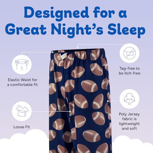Image of US Angels Boys Pajamas Set | 3-Piece Pant, Shirt, Shorts Sleepwear Pjs for Kids | Loose Fit, Soft, Breathable Blue Plaid