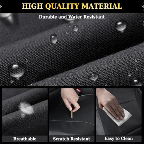Image of Coverado Rear Bench Car Seat Covers, Waterproof Oxford Back Seat Cover for Car Seat Protector for Kids & Dogs, Compatible with 2015-2026 Ford F150 & 2017-2026 Ford F250 F350 F450, Black