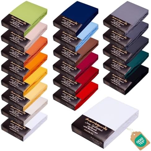 (-37%) AVANTGARDE Premium Spannbettlaken 180x200cm - 200x220cm - 40 cm Steg - auch für Boxspringbett & Wasserbett - Spannbetttuch ca.170g/m² - Bettlaken 100% Jersey Baumwolle, Oeko-TEX (01 Weiß)