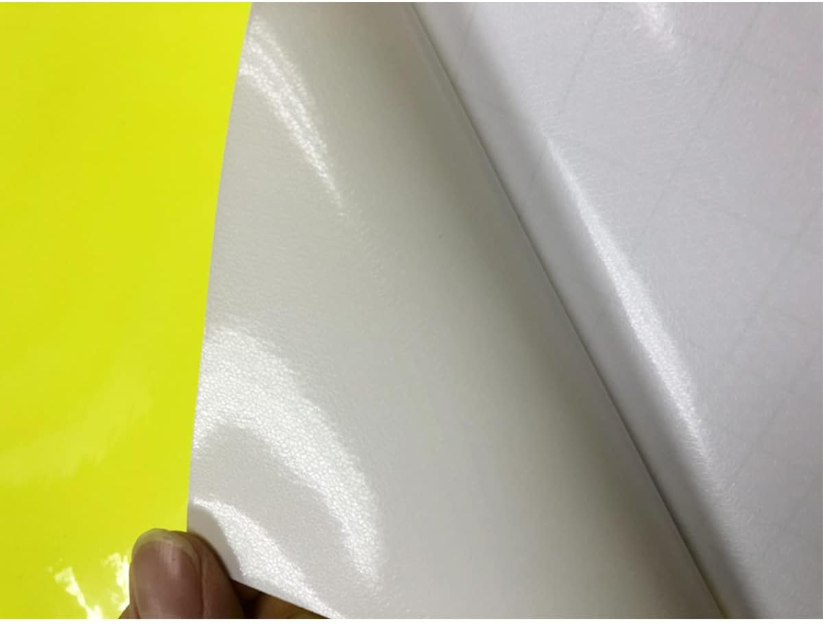 Queenbox 19.7 x59.8in Fluorescent Yellow Car Vinyl Wrap Gloss Vehicle Motocycle Air Release Bubble Free