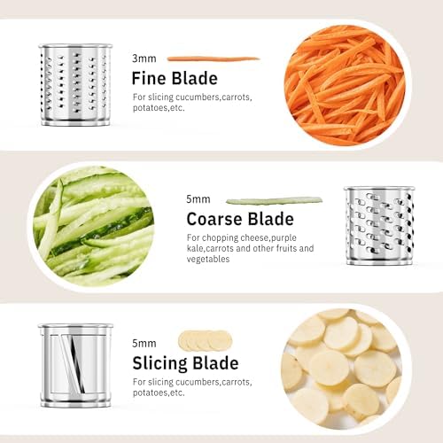 Stainless Steel Slicer Shredder Attachment for KitchenAid Stand Mixer, Cheese Grater, Fresh Prep Slicer, Salad Maker, 3 Blades Compatible with kitchen aid accessories, Dishwasher safe - Thumbnail 4