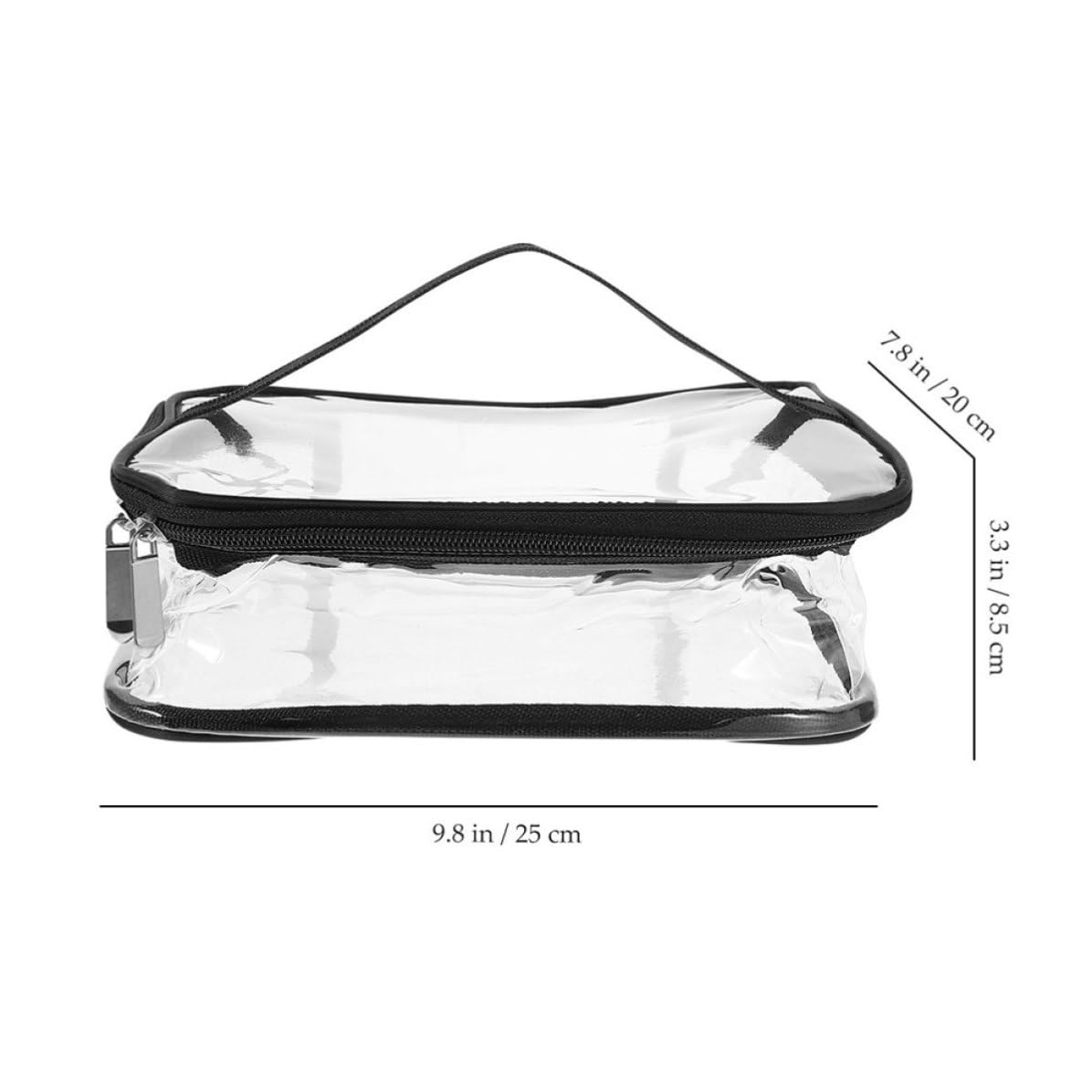 Cabilock 8 Pezzi Borsa Cosmetici in Pvc Trasparente con Manico, Grande | Comoda, per Vacanza e Ufficio, per Trucchi e Frutta, con Chiusura a Zip