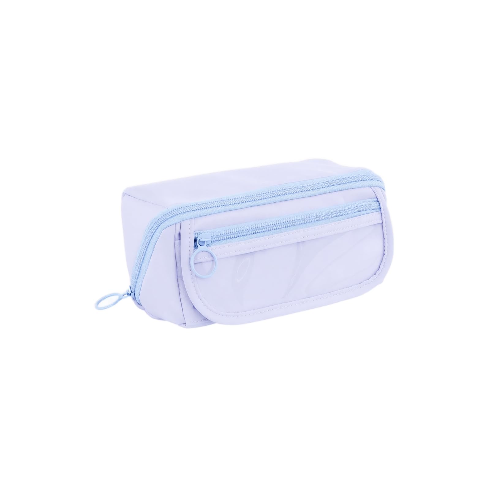 Large Capacity Pencil Case with 9 Compartments for School Blue