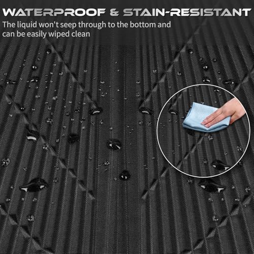 Image of CAR PASS Waterproof Car Seat Covers,Oxford Leather Front Seat Covers,All-Weather Non-Slip Durable,Universal Fit for SUVs Sedans Trucks Vans Automotive,Armrest Airbag Compatible,Emboss 2 Black