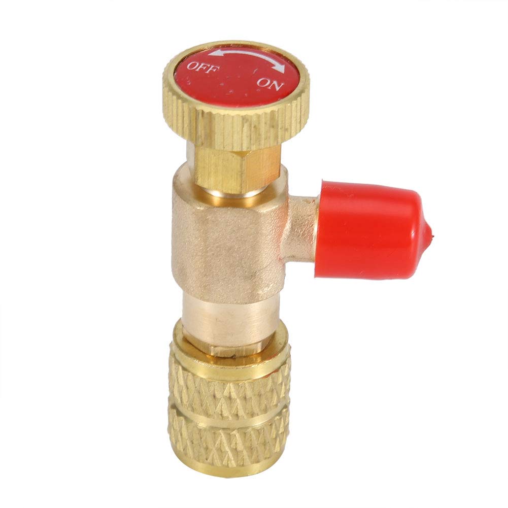 Zawór bezpieczeństwa cieczy, 2 sztuki, miedziany zawór bezpieczeństwa do klimatyzacji R410A R22, czynnik chłodniczy 1/4", adapter bezpieczeństwa do czynnika chłodniczego, akcesoria, zawór napełniający