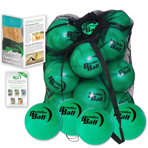 Bender Ball Official Club Kit (Set of 25, Green), Original Soft 9 Inch Pilates Ball, Small Exercise Ball for Barre, Yoga, Stability, Abs, Core, Physical Therapy + Mesh Bag, Instructions and Videos by Bender Ball - Used condition - US$119.74