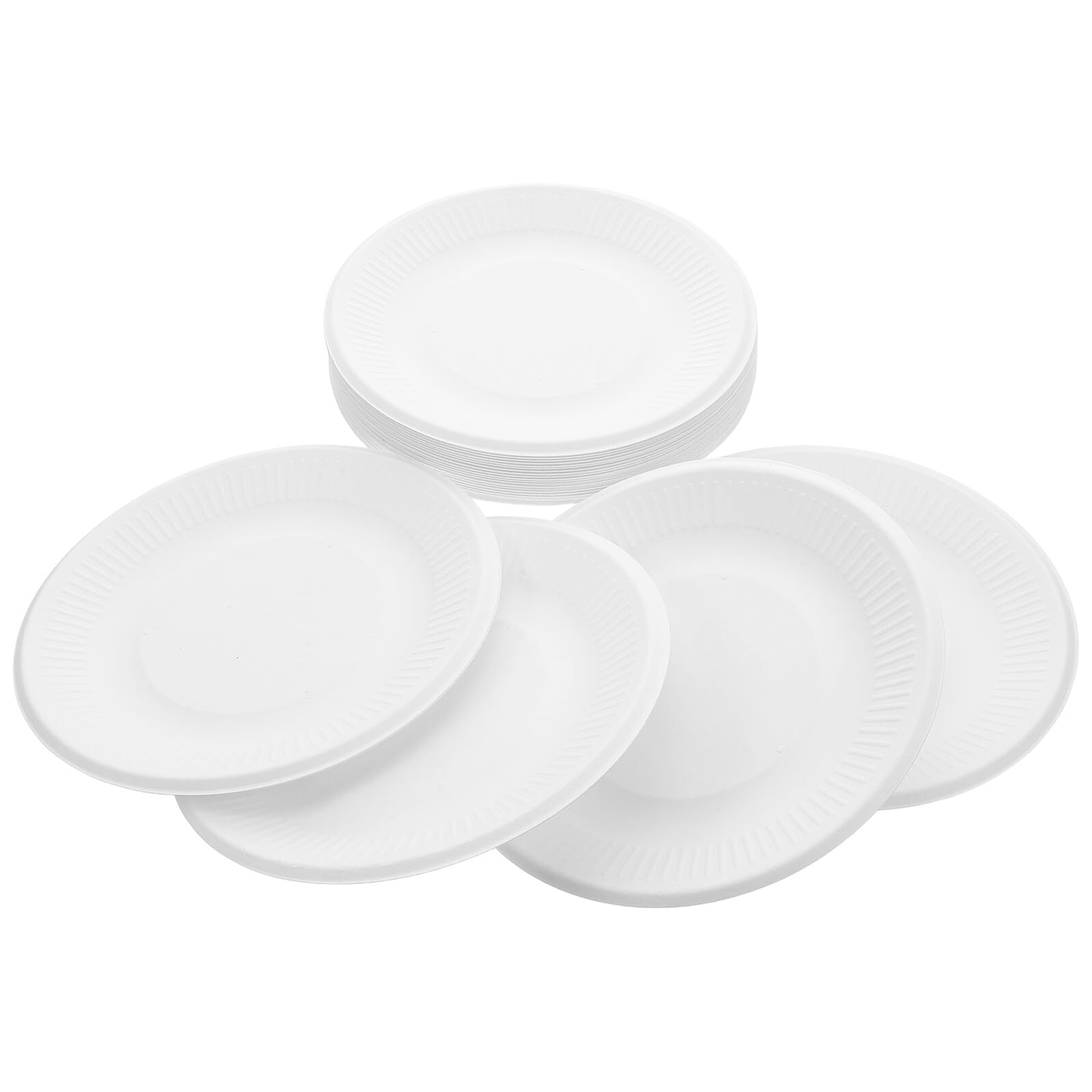 Didiseaon Lot de 200 Assiettes Jetables Rondes 15 CM en Papier Blanc Épais Plateau à Dessert Résistant pour Gâteaux Amuse-Gueules et Événements Festifs comme Mariages et Anniversaires