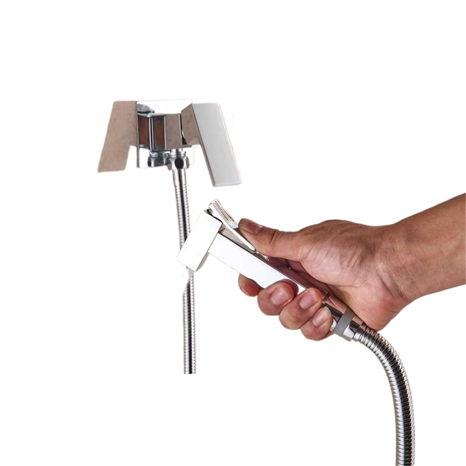 ZYCHSJXA Black Bidet Faucets Wall Mounted Bathroom Shower Tap Toilet Sprayer Washer Mixer Faucet(Chrome A)