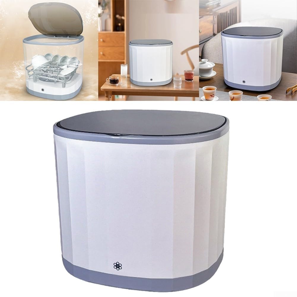Eawfgtuw Lave-vaisselle portable rechargeable par USB avec porte-gobelet interne, rinçage à 360°, cycle de nettoyage turbo de 15 minutes, matériau ABS, 20 x 20 x 18 cm, blanc, pour bureau d'étude