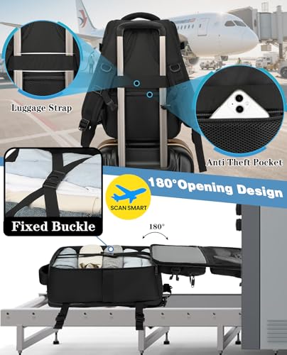 LYNXCHER Ryanair Cabin Bags 40x20x25 Travel Backpack Carry-ons Hand Luggage Bag Small Rucksack Underseat Cabin Size 20L Flight Laptop Bags(Black, S) - Image 2