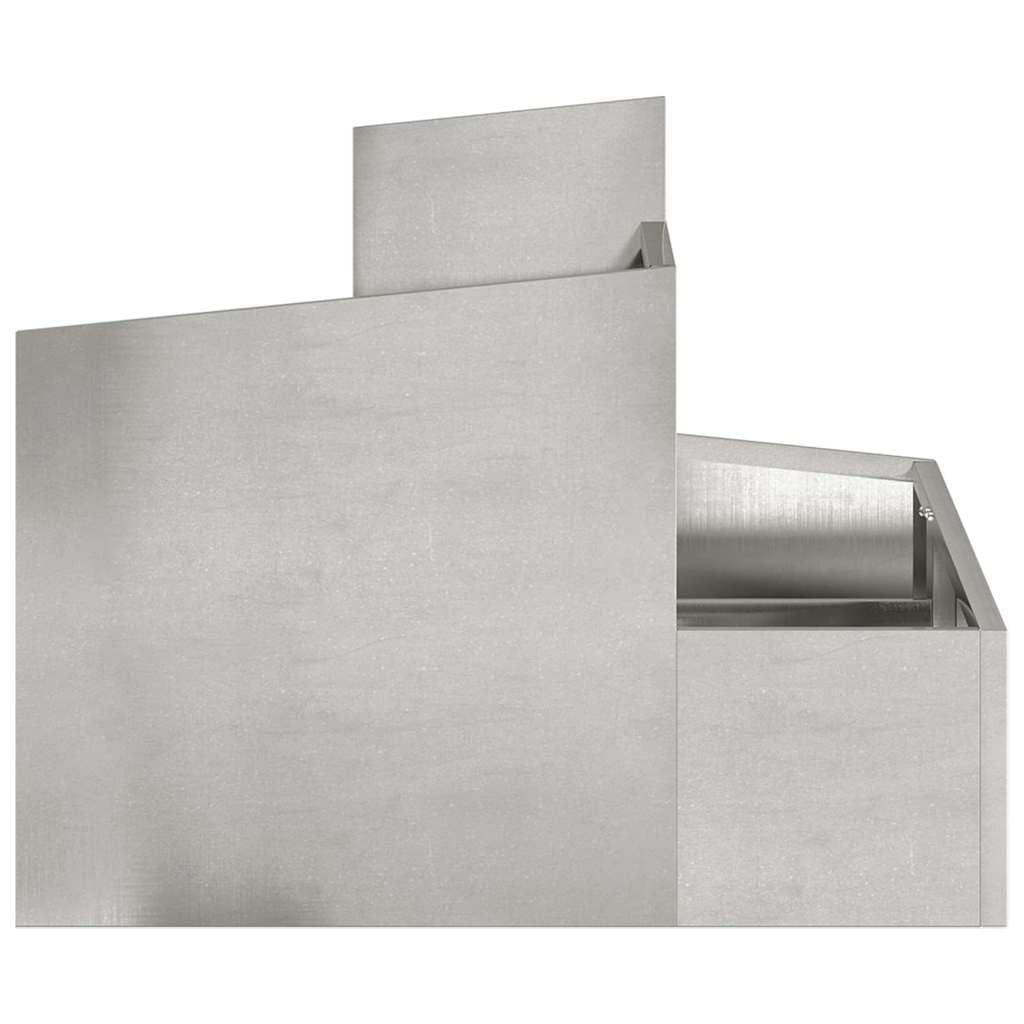 vidaXL Doniczka ogrodowa Srebrny 60 x 60 x 50 cm Stal nierdzewna, Ogród i taras, nowoczesny metalowy doniczka na zewnątrz, dekoracyjny pojemnik na rośliny, akcesoria na patio