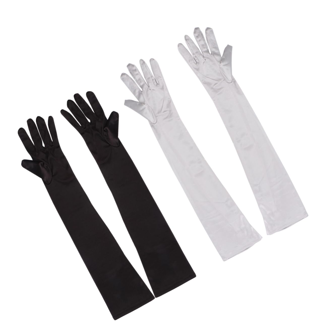 VALICLUD 6 Pares Guante Largo Mitones Negros Guantes de Mujer Guantes de Moda Guantes Comodos Mitones de Damas Guantes Largos de Licra Guantes de Opera Cubierta Protectora Codo Mangas
