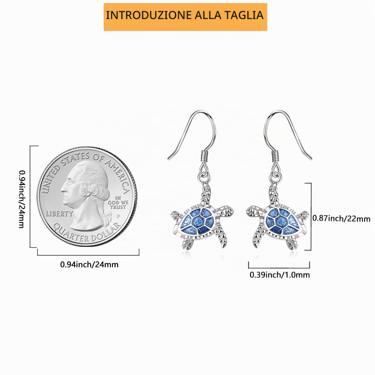 Orecchini Stella Marina/Sirena/Tartaruga Argento 925 Orecchini Pendenti da Spiaggia con Orecchini Pendenti, Mare Hawaiano, Oceano, Gioielli, Regali per Donne Bambine