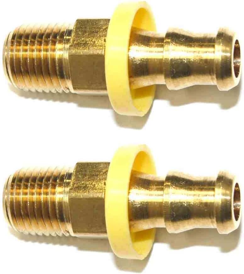 Replacement 2-Pack 3/8 Inch Push-Lock Barb x 1/4 Inch Male NPT End Easy Lock Brass Hose Fittings for Interstate Pneumatics FL146