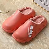 Zapatillas impermeables: el material exterior es EVA ecológico y el forro interior es de felpa, que es cómodo, impermeable y cálido.