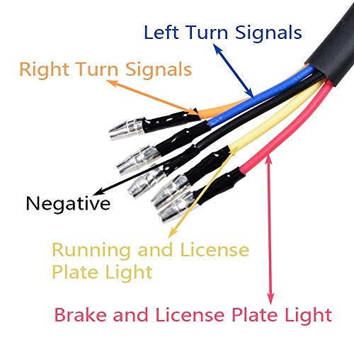 Feu arrière moto LED avec clignotant intégré et support immatriculation - 6