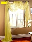 Gorgeous Home 1 PC SOLID YELLOW SCARF VALANCE SOFT SHEER VOILE WINDOW PANEL CURTAIN 216