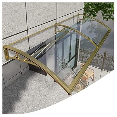 ZHANGQINGXIU Window Awning Front Door Cover Polycarbonate Canopy Overhead Rain Snow Protection Sun Shetter, Hollow Sheet, 37 Sizes (Color : Clear, Size : 120x200cm)