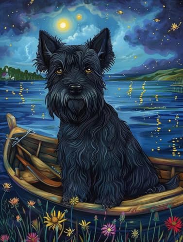 Kit Broderie Diamant Chien et Bateau 60x80cm T0-212