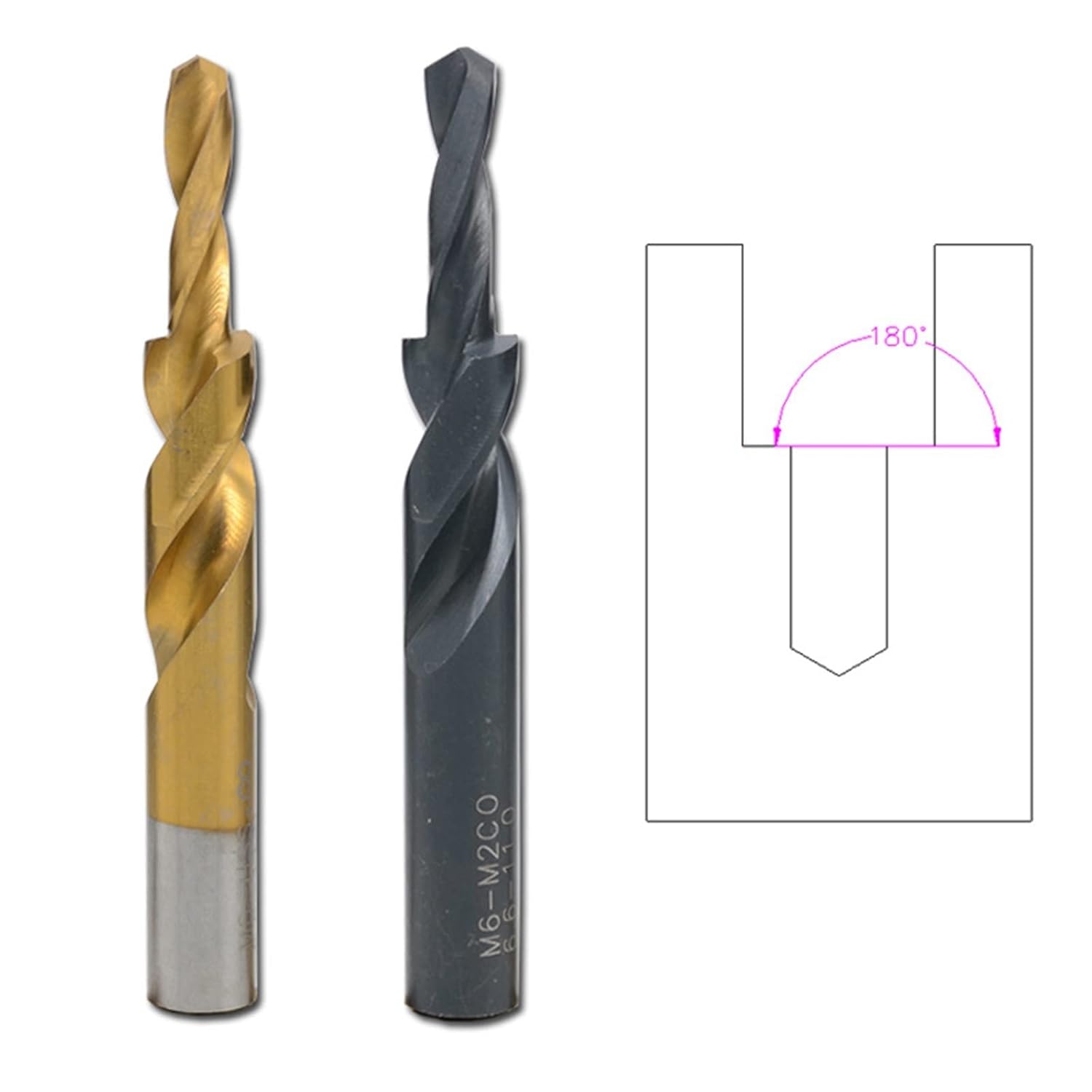 1PC HSS Countersink Step Drill Bit Coated/Black Screw Countersunk Drill Bits 90/180 for Copper Aluminum M3-M12 (Color : Black Oxide, Size : M5(90 Degree))