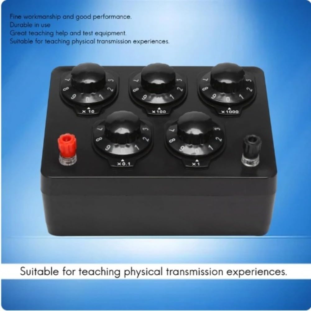 Einstellbare Decade Resistance Box, 0-9999.9Ω Variabler Widerstand mit Messleitungen, 1W, 0.1Ω Schritt, ABS-Material, zum Testen und Kalibrieren