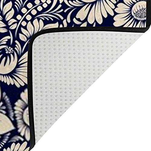 Tapis de salon rétro fleurs tissu polyester coton stretch - 6