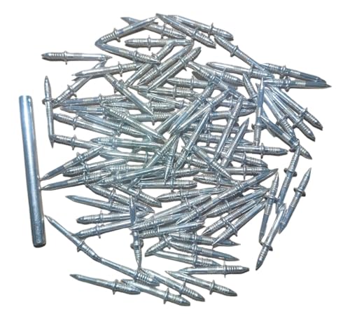 Double Head Skirting Thread Seamless Nail, Double Headed Nails, Double Sided Nails, Invisible Screws, Non Marking Nail For Skirting, Equipped With Nail Specific Sleeve Tool（100pcs) (100)