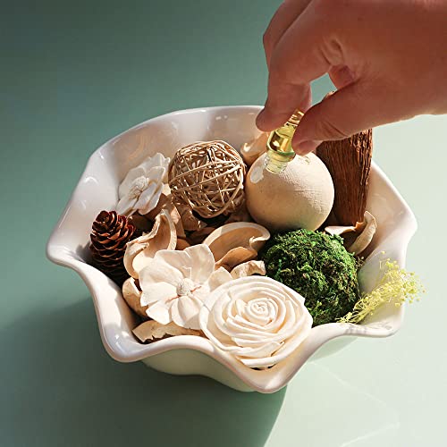 image for Qingbei Rina Potpourri Bags,Jasmine Scented Potpourri Bowl Filler,Whit