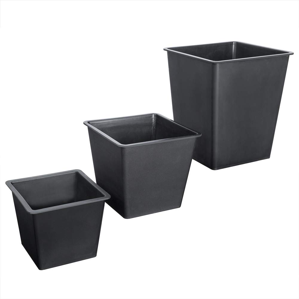 Casaria Set de 3 Pots de Fleurs polyrotin Noir Cache-Pot Pot intérieur évacuation Eau extérieur intérieur bac à Fleurs jardinière