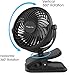 AngLink Clip on Fan for Stroller, Rechargeable Battery Mini Desk Fan, 4 Speeds, Black