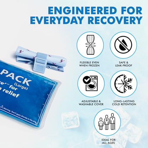 Image of Flamingo Reusable Cool Pack for Injuries and Pain Relief | Cool Pack for Shoulders,Knee,Back,Swelling, & Soreness | Ideal for Sprains, Strains, Muscle Pain | Size - Regular |